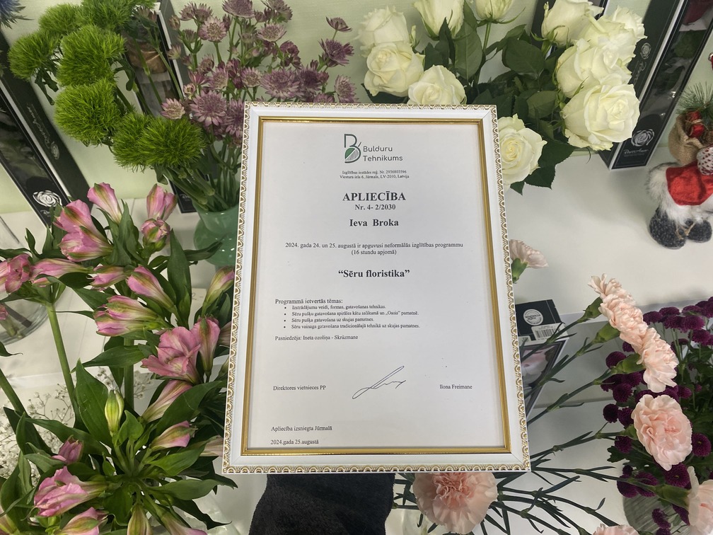 Apliecība Sēru Floristikā